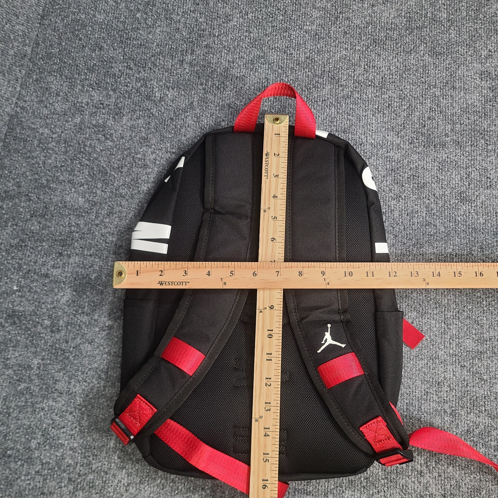 Jordan Backpack Medium Black Red Nike Air Patrol 15in Laptop School Bag Jumpman