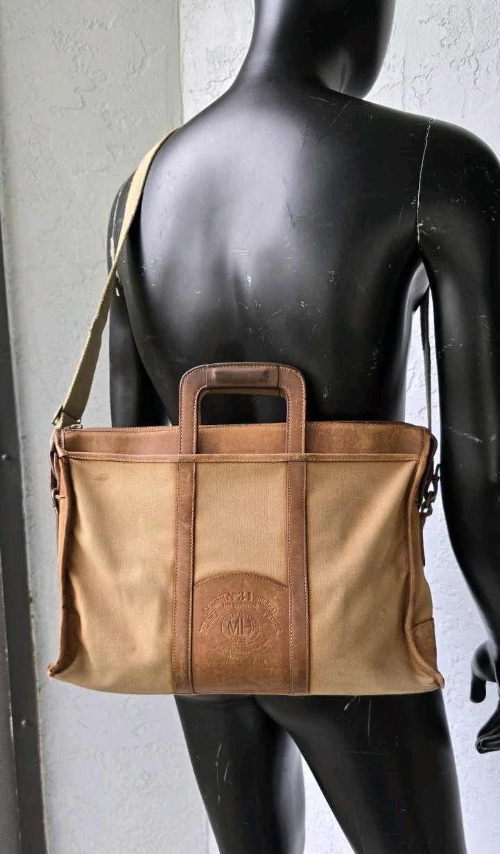 Vintage Marley Hodgson GHURKA Expediter No 34 Brown Canvas Leather Briefcase