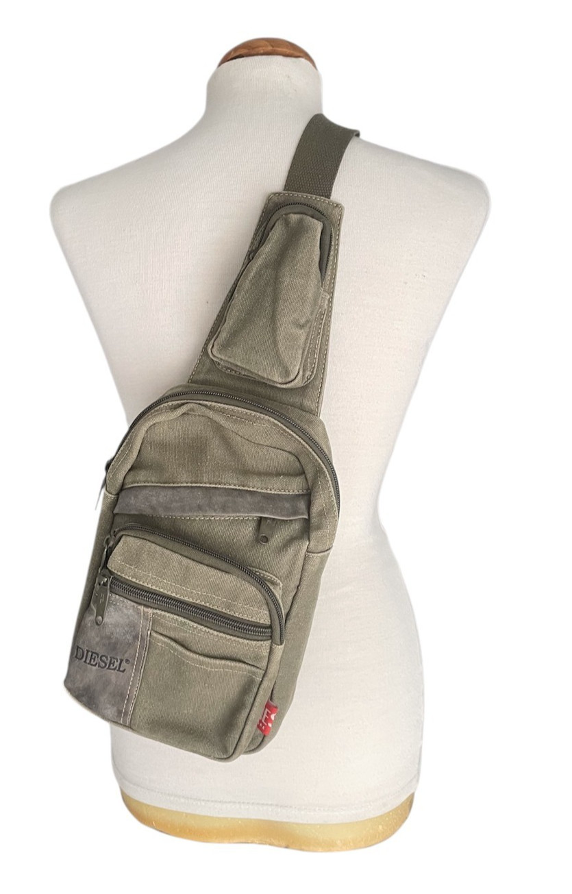 DIESEL Vintage Crossbody Sling Bag Multipocket Utility Cargo Y2K Rare Archive