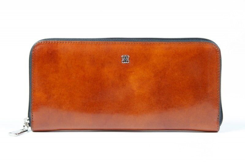 Bosca Old Leather Zip Around Wallet Amber Brown One Size U2