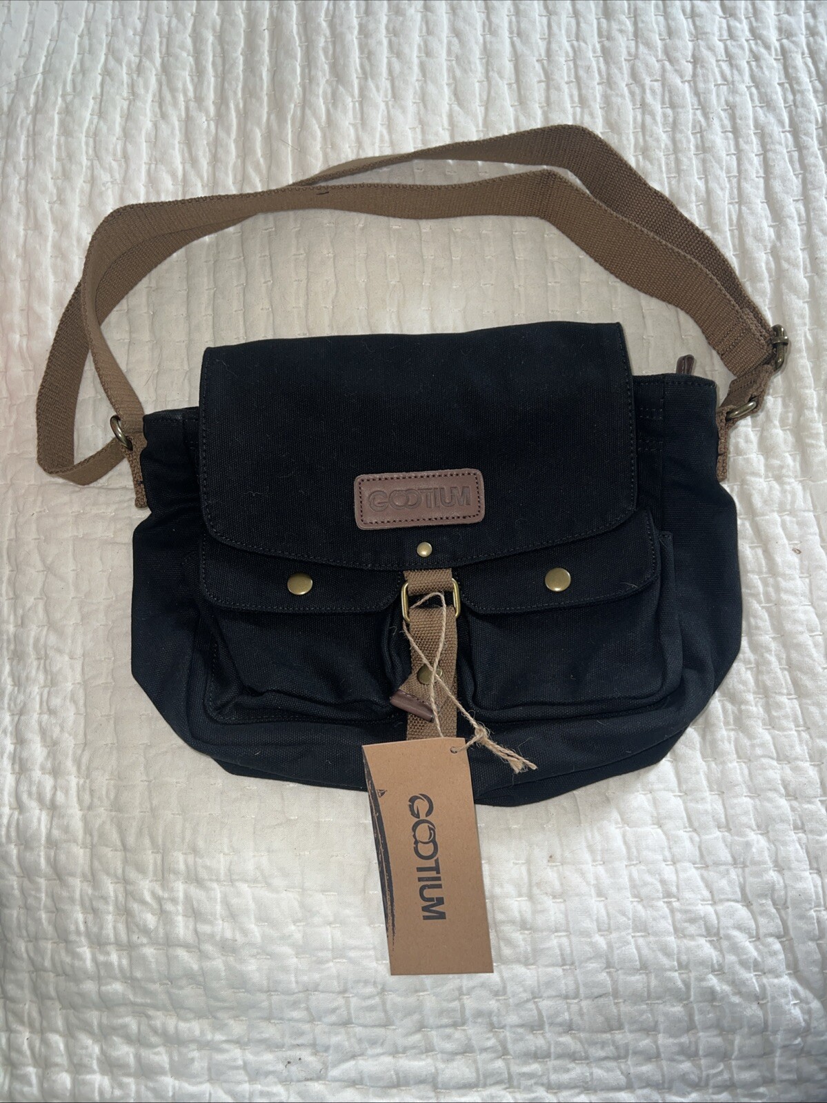 Gootium Canvas Messenger Bag Crossbody Shoulder Military Bag Adjustable