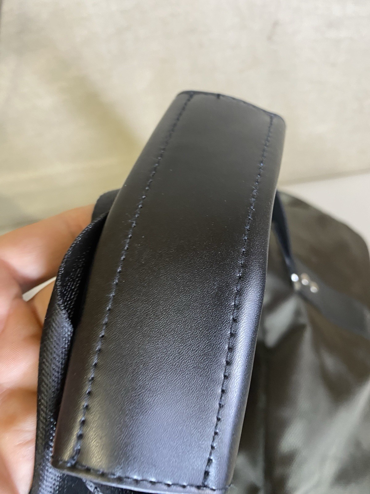 Versace Gray Black Duffle Bag Zip Inner Pockets Shoulder Strap Men’s Designer