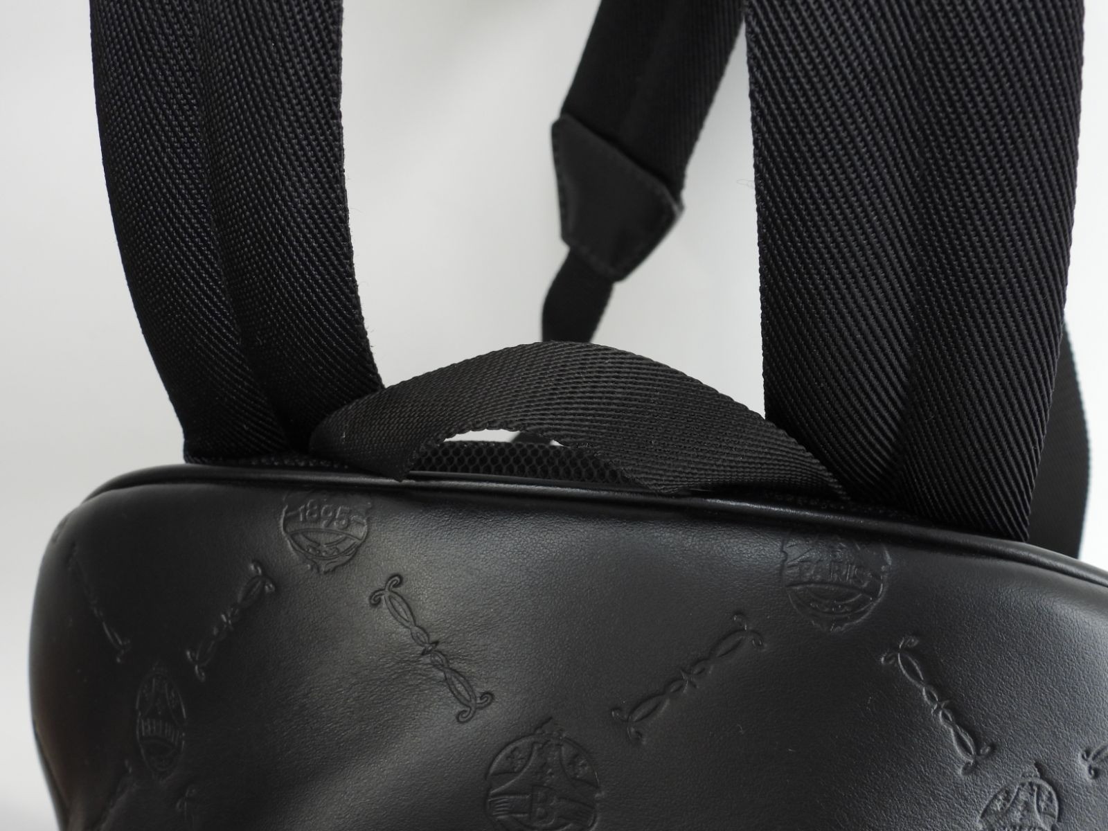 Berluti Time Off Backpack Black Leather Chevron 12.4*15.7*6.2 inch