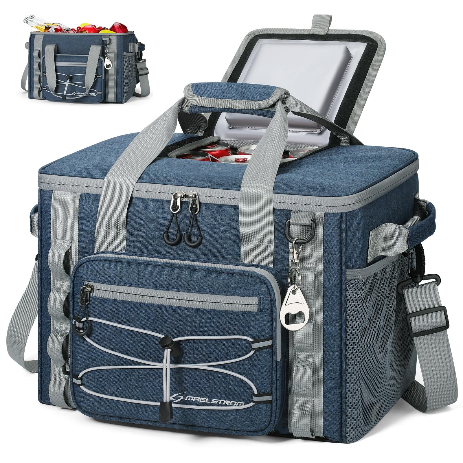 Soft Sided Cooler Bag, 30/40 Can Collapsible Insulated Ice Chest, Large Leakp…