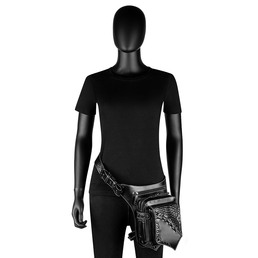 New Faux Leather Gothic Steampunk Rock Punk Shoulder Crossbody Leg Waist Bags