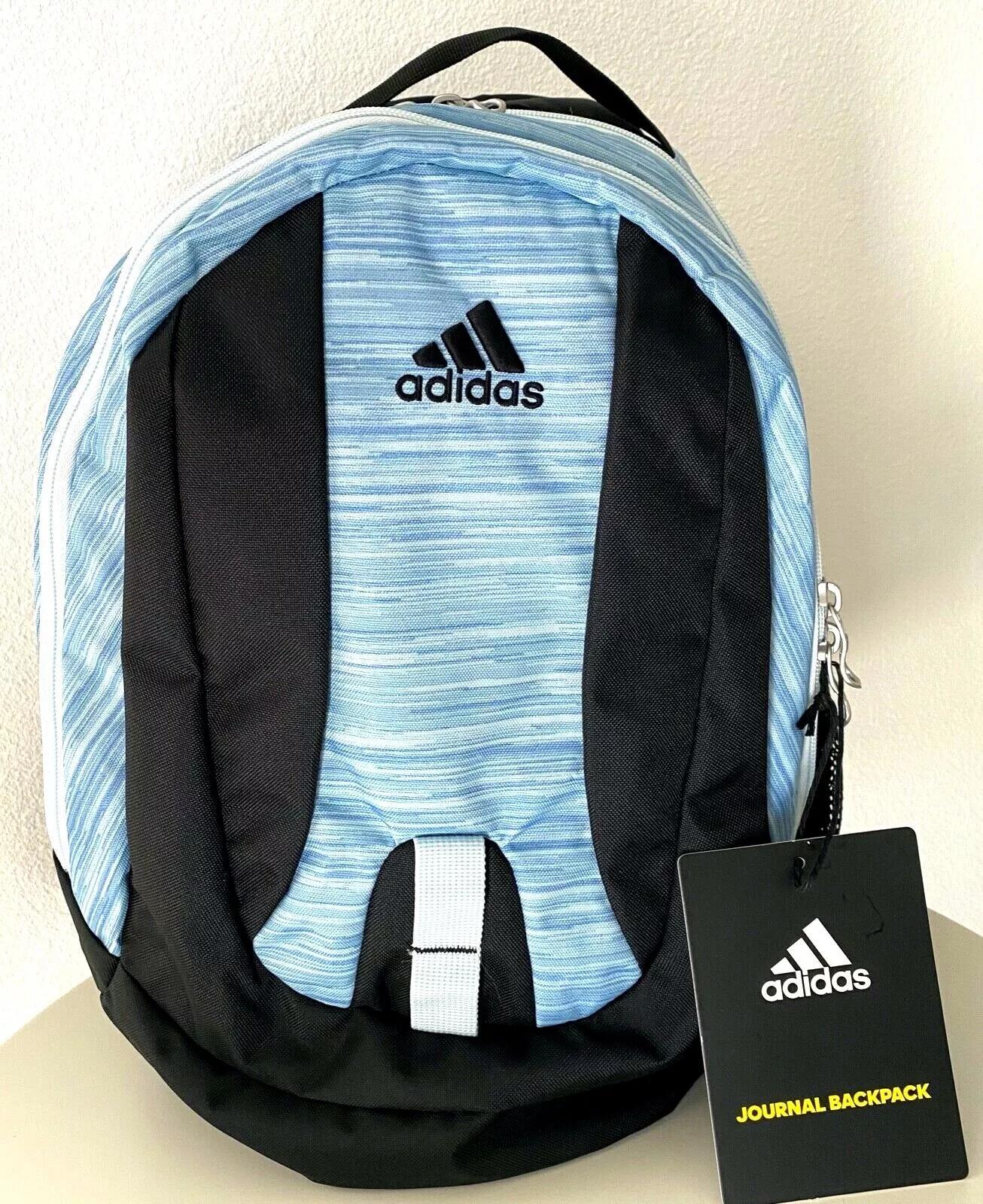 Adidas Journal Backpack Light Blue Black Athletic|Laptop|School Backpack NWT