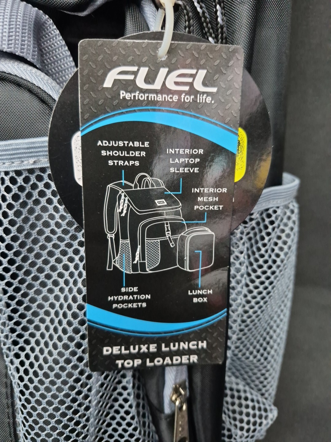 Fuel Top Loader 2 Piece Backpack Set With Lunch Bag: Water Resistant Black &…