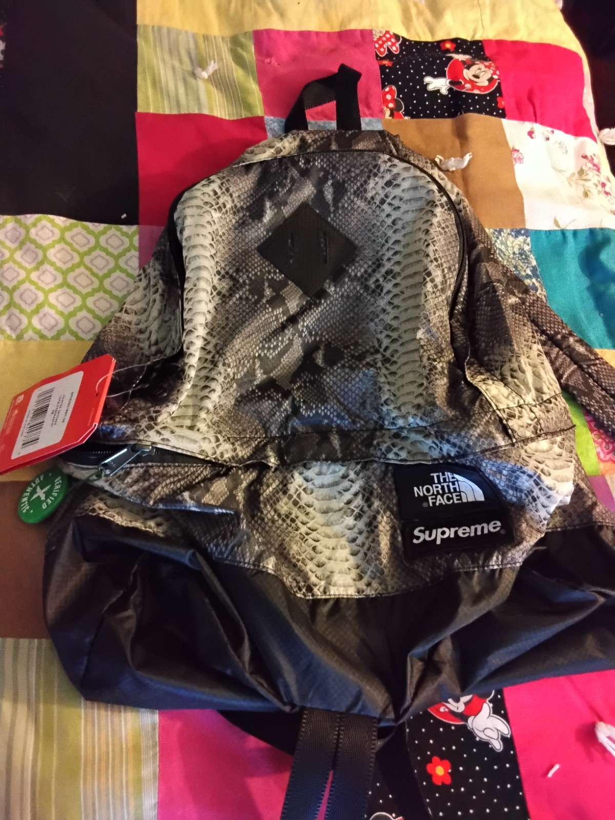 Supreme The North Face Snakeskin Lightweight Day Pack Black Grey authentic SS18