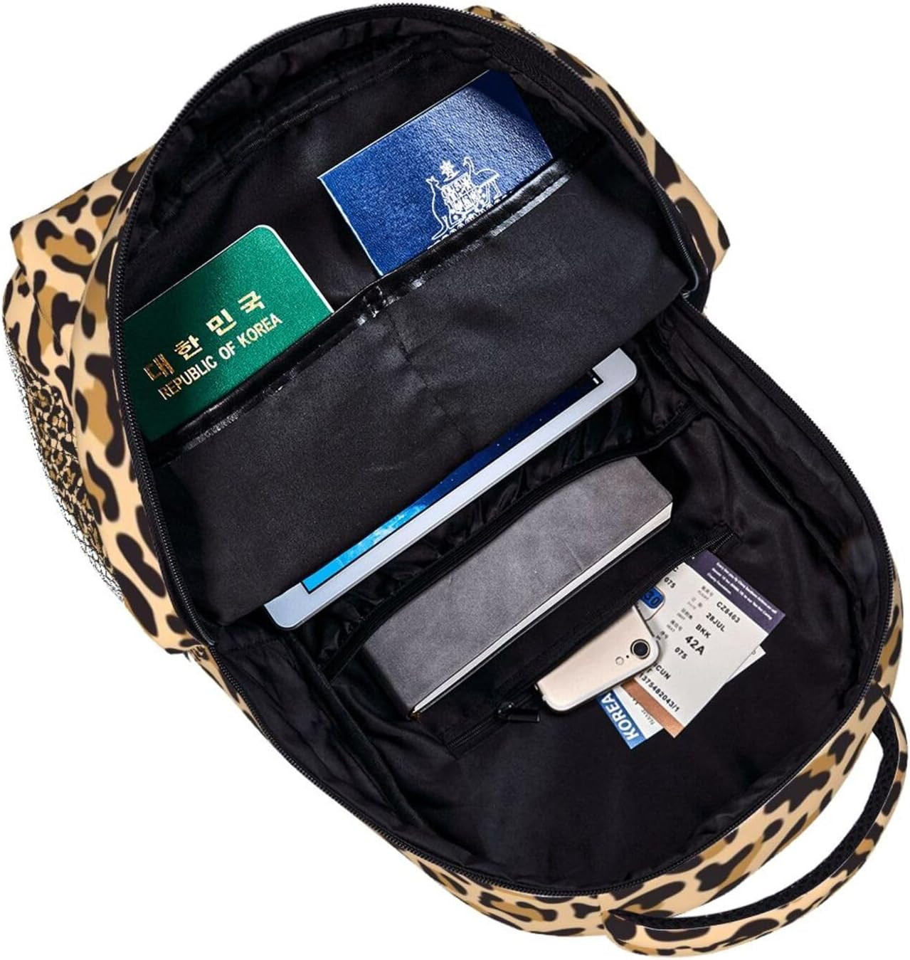 Leopard Print Pattern Laptop Backpack for Men Women, Multifunctional Lightweight