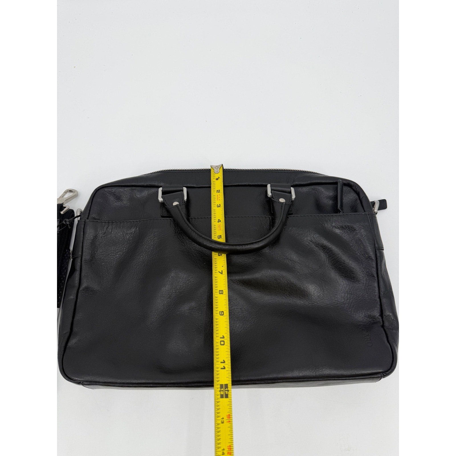Picard Black Leather Briefcase Slim Laptop Bag Made in Europe NWT