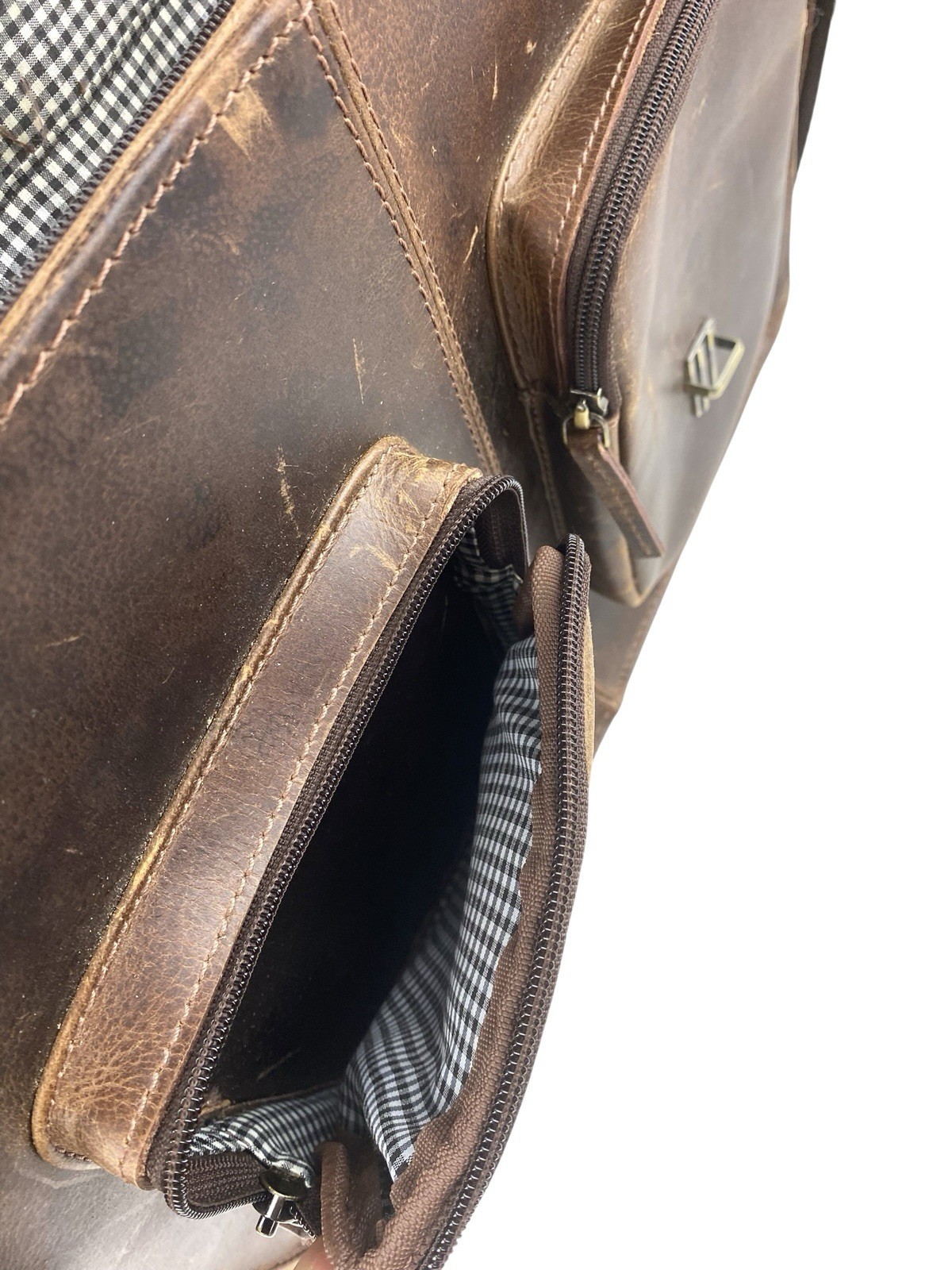 Distressed Buffalo Leather Briefcase Laptop Messenger Bag Satchel Brown Unisex