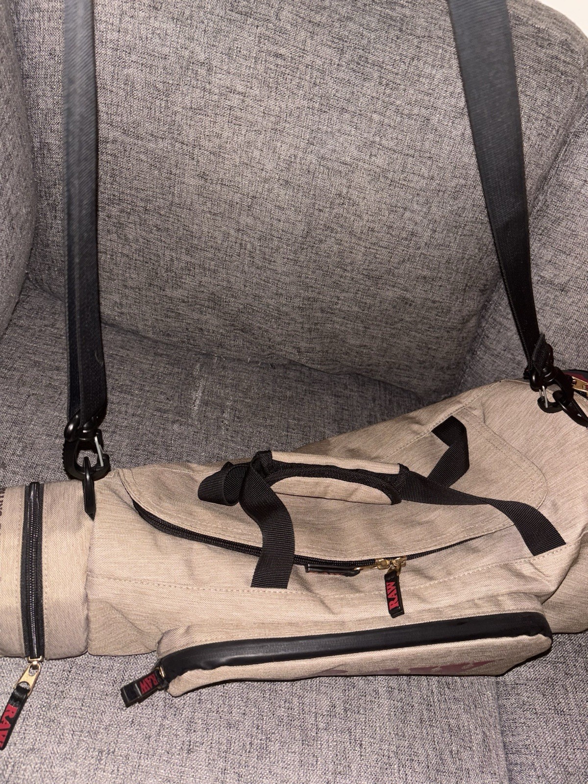 Raw Rolling Papers Cone Shaped Duffle Bag Shoulder Strap Authentic W/ RAW Poster