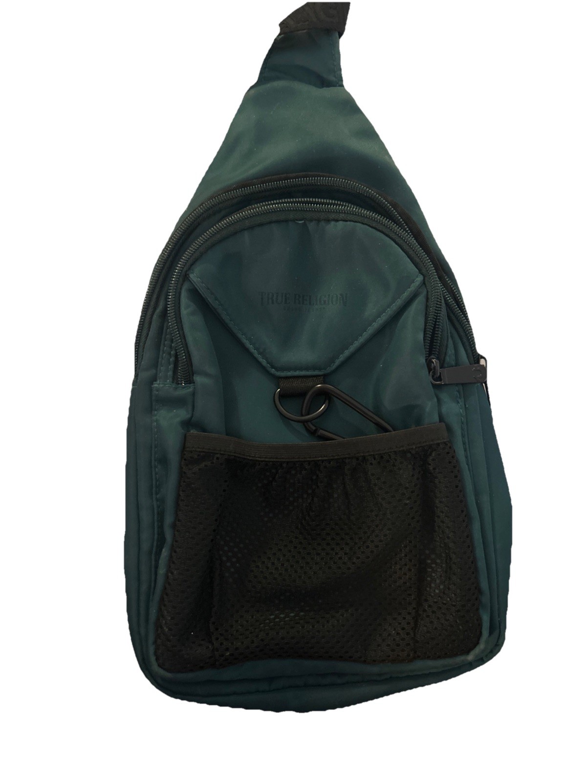 True Religion Sling Bag Large Hunter Green Crossbody Adjustable Strap 20”-42”