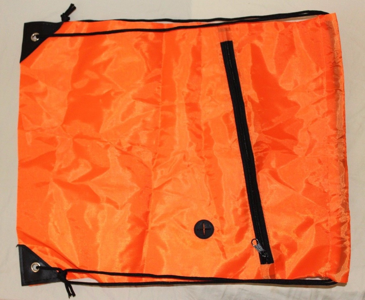 Drawstring Orange Cinch Sack Gym Tote Bag School Sport Pack Survival Backpack