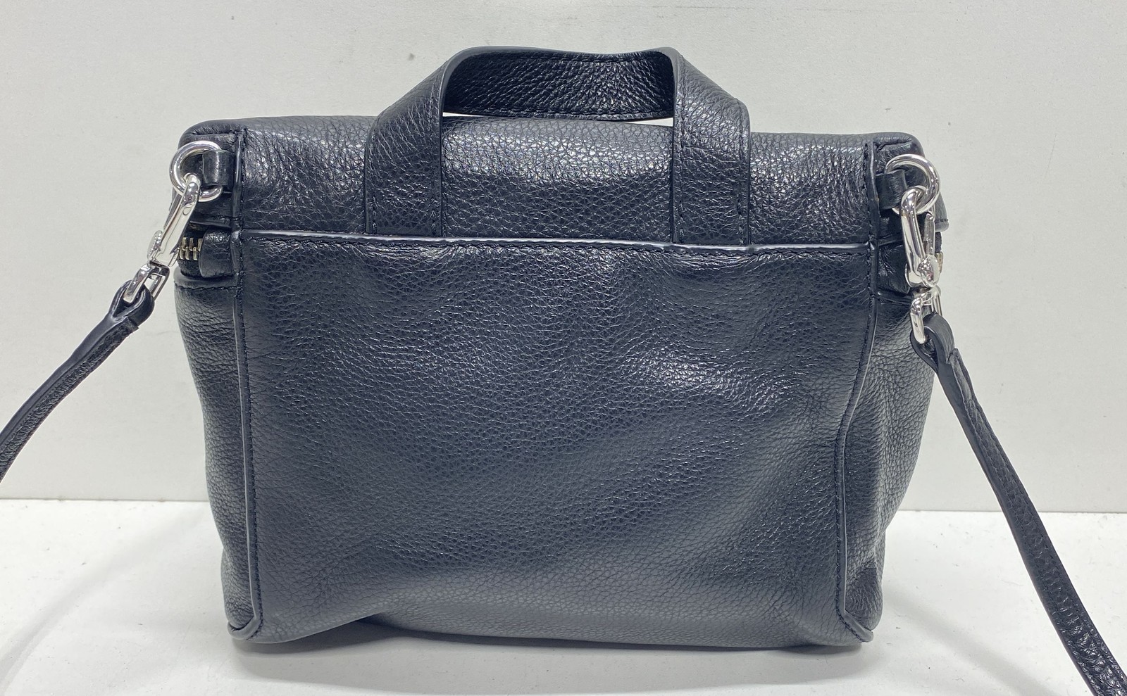 Marc by Marc Jacobs Black Pebbled Leather Small Backpack Silver Hardware