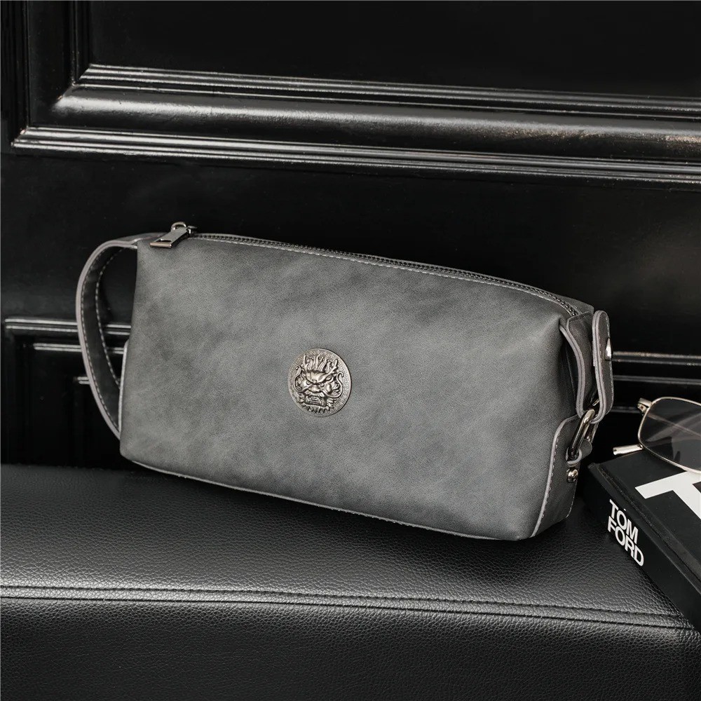 Men’s Clutch Bag Leather Business Wallets Phone Bag Pouch Purse Casual Handbag
