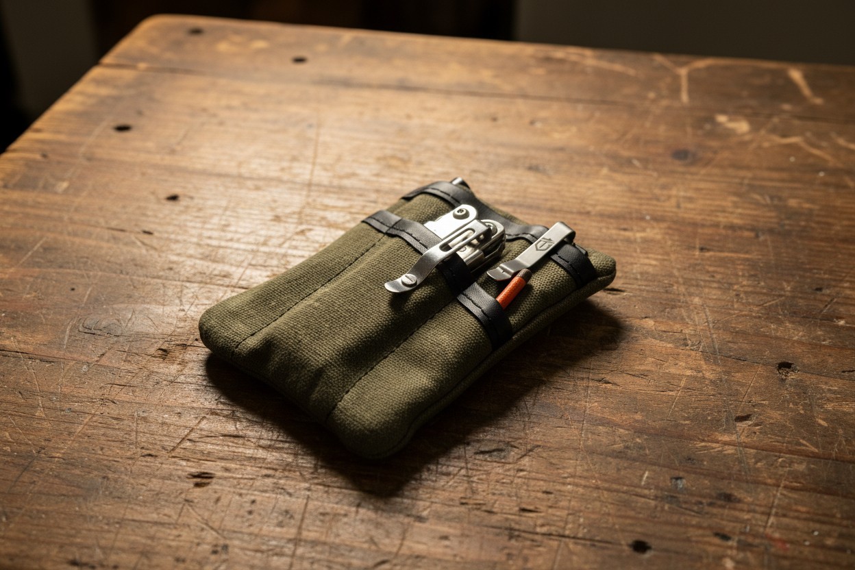Waxed Canvas EDC Bundle, Notebook 3-Pack, Pen 6-Pack, EDC Pocket Organizer