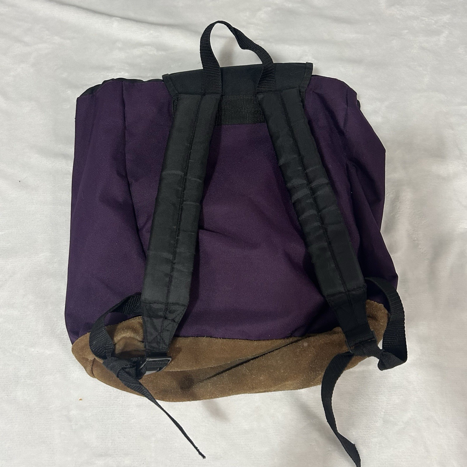 Vintage Northwest Territory Backpack Back Pack Purple Leather Suede Bottom
