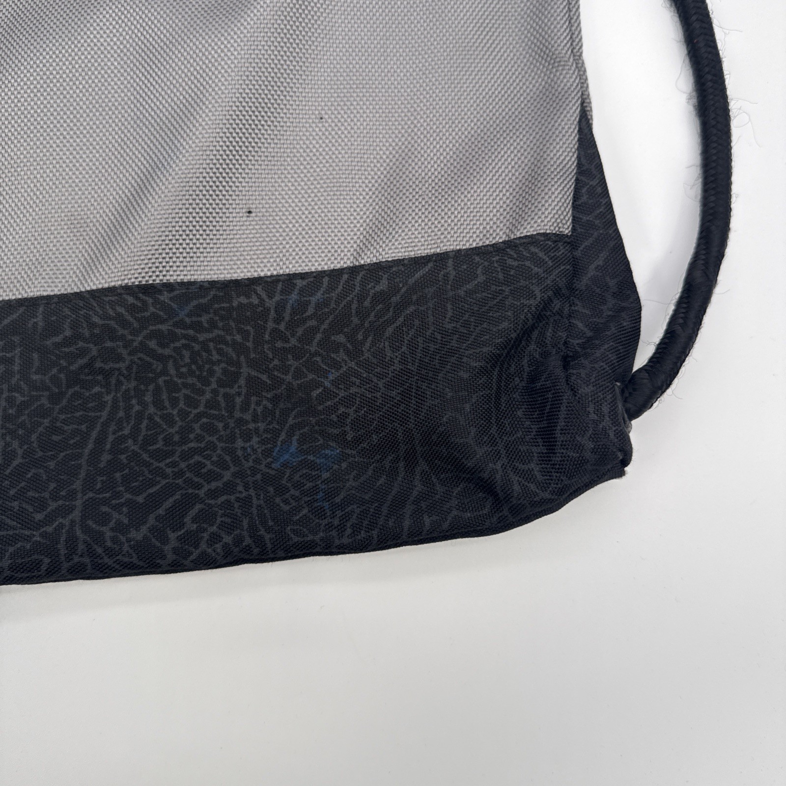Nike Jordan Jumpman Drawstring Bag Pouch Gray Black Elephant Print Equipment Bag