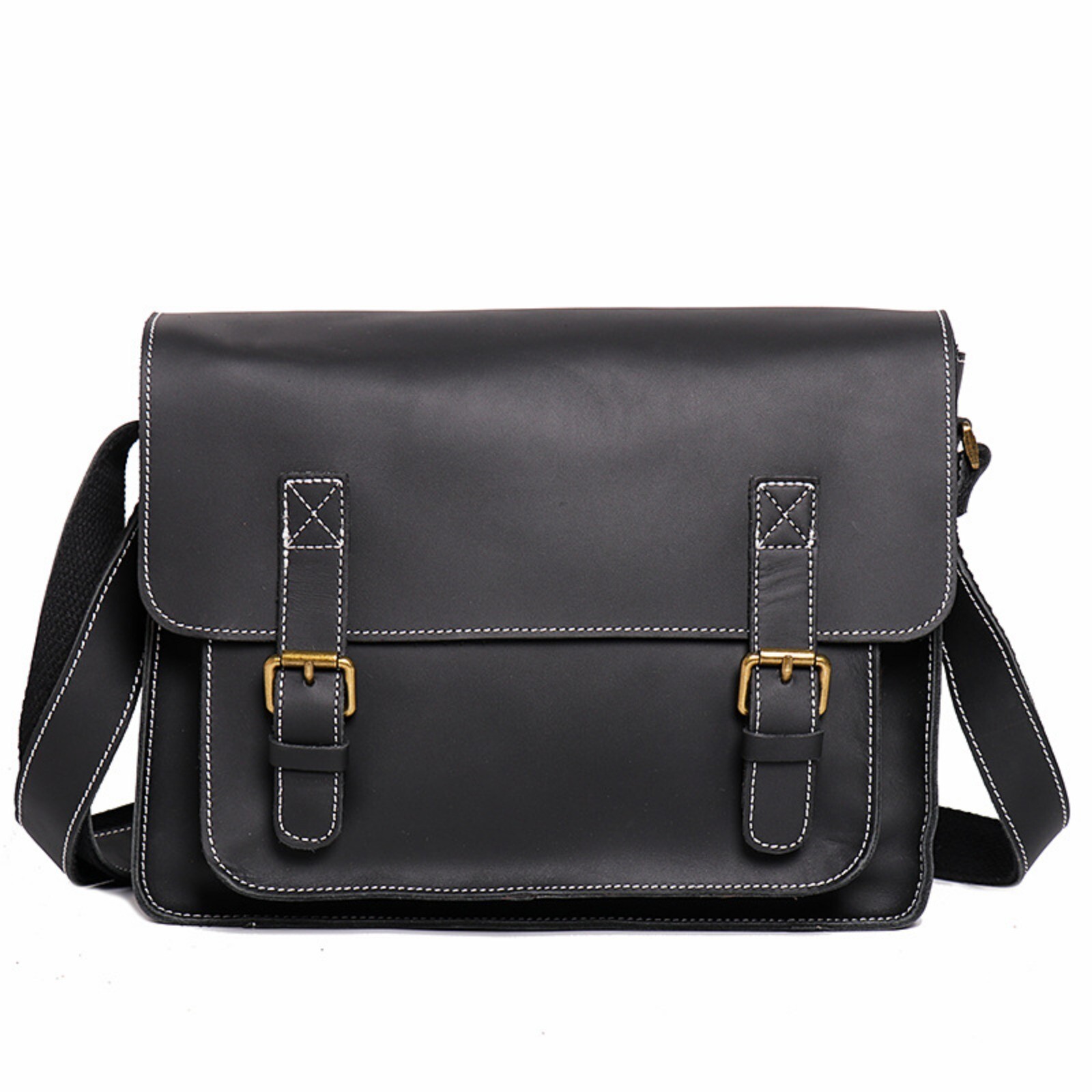 Mens Leather Messenger Bag Crossbody Brown Satchel Travel Retro Style