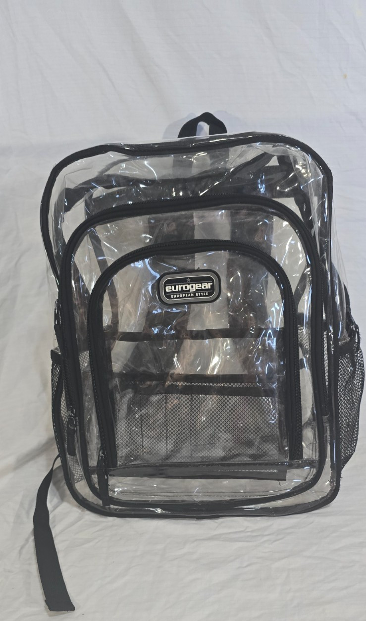 Eurogear Clear Backpack Stadium Approved Security Bag One Size Clear Excellent