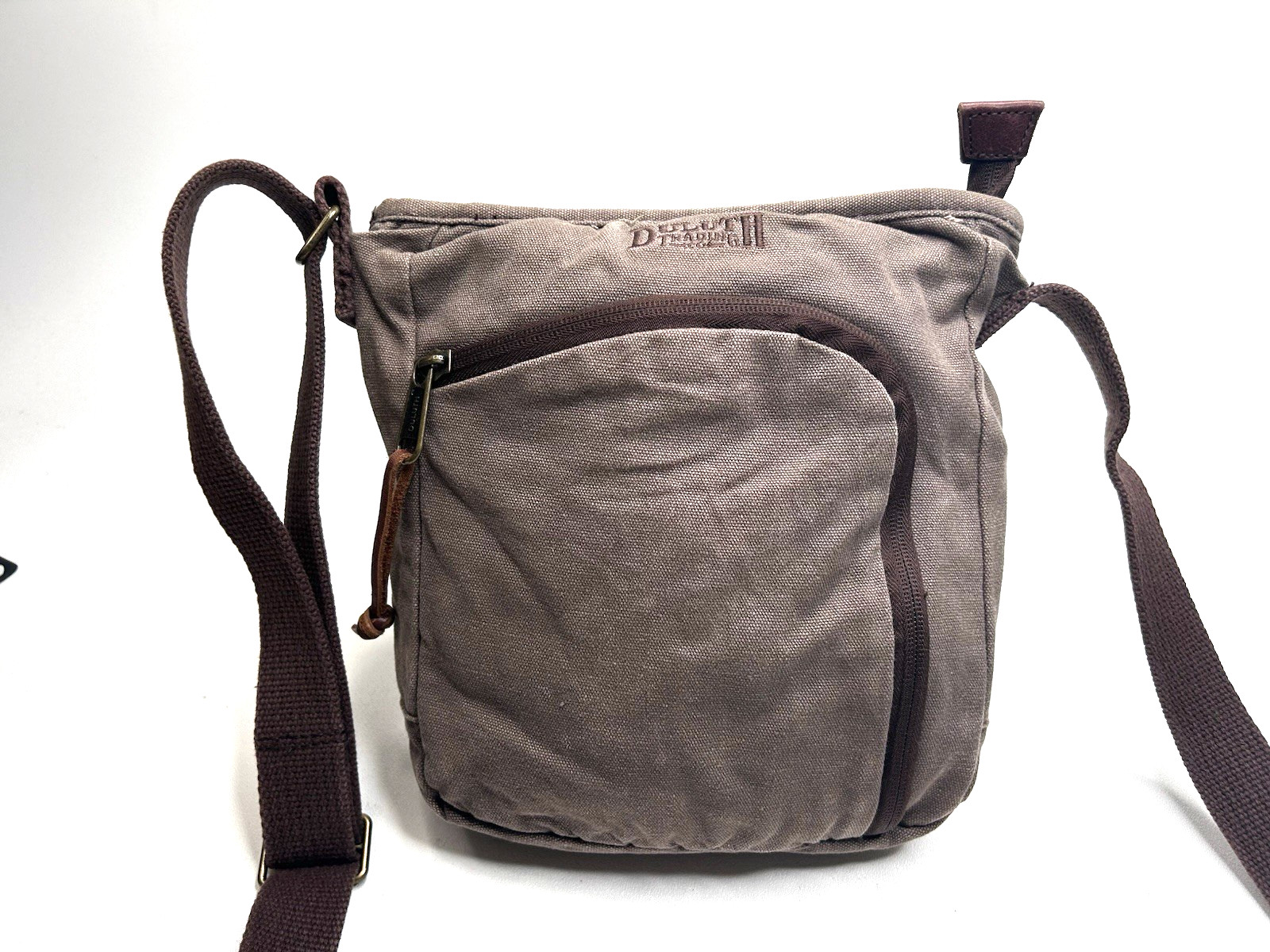 DULUTH TRADING Co.Canvas Crossbody Utility Bag Kahki Brown Crossbody
