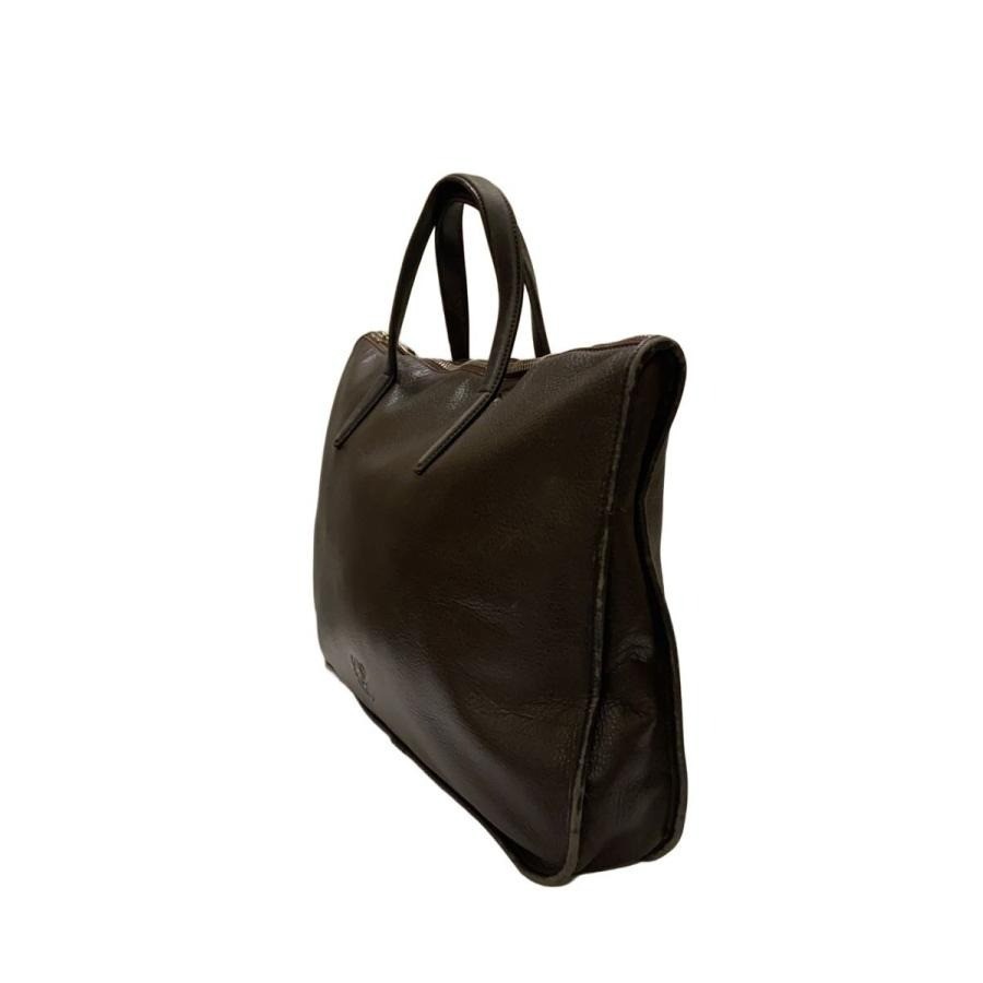 Authentic LOEWE Anagram Handbag Top Handle Bag Dark Brown Leather Men’s Solid