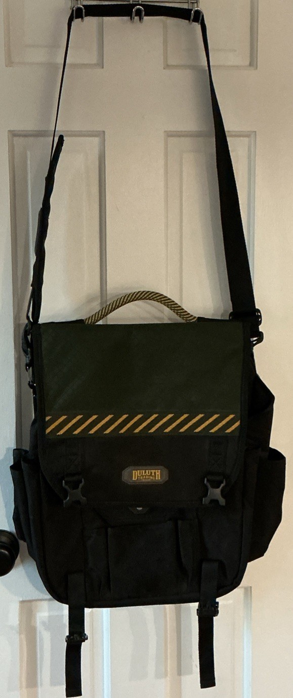 DULUTH TC Work Bag Laptop Mechanic Electrician Multi Pocket Messenger Tool Black