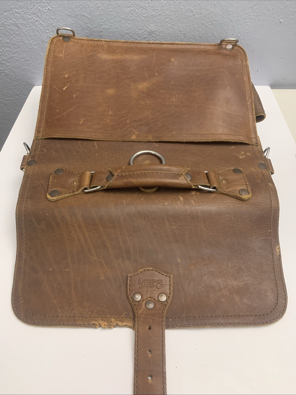 Saddleback Brown Leather Classic Large Briefcase 14 In H Front Pockets