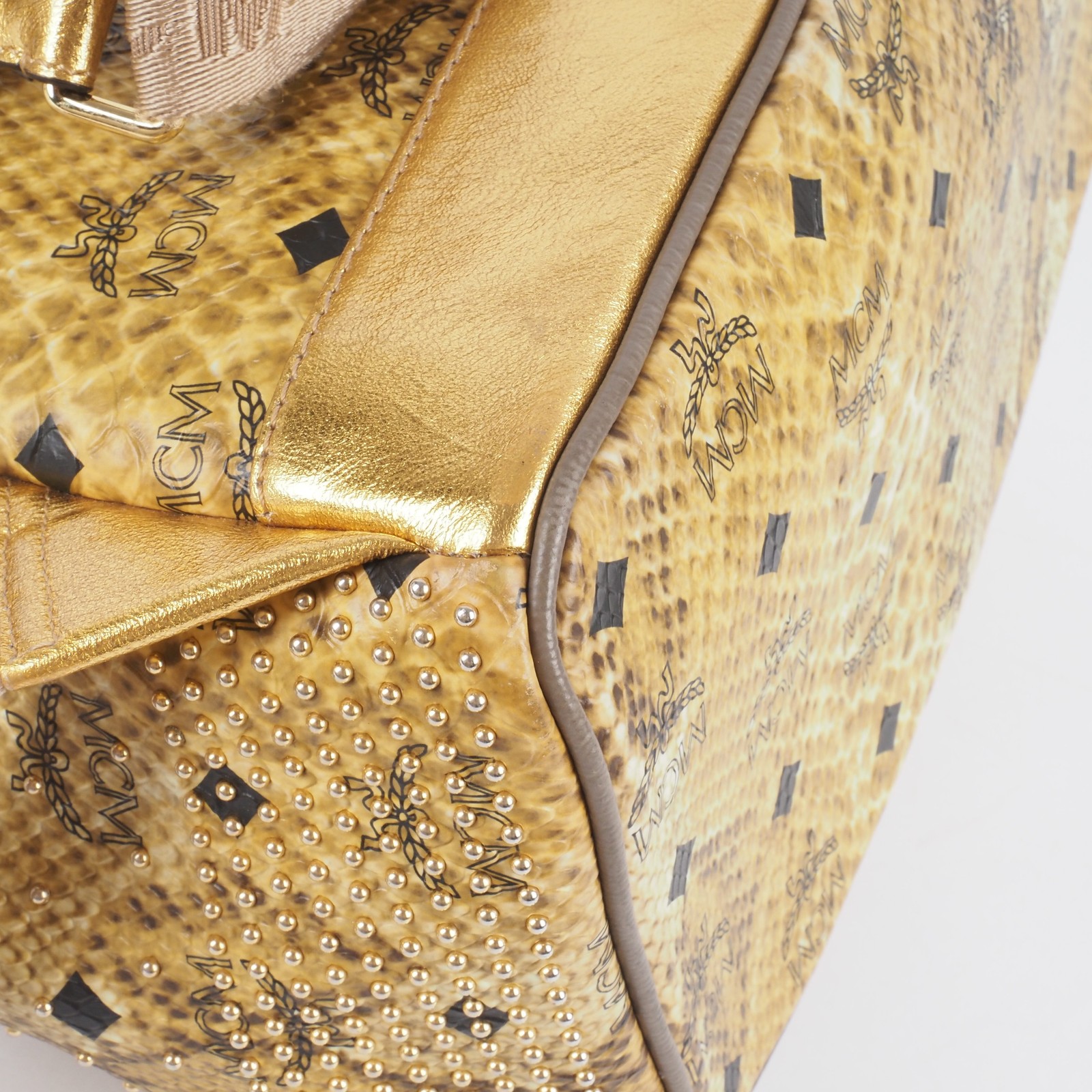 MCM Backpack Stark Large Limited Edition Snakeskin Print Gold Studded OP: €1240