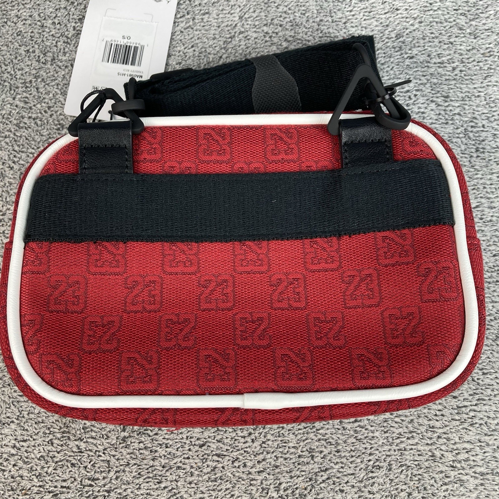 Nike Jordan Monogram Camera Bag Original 1.5L Varsity Red Black Allover Woven