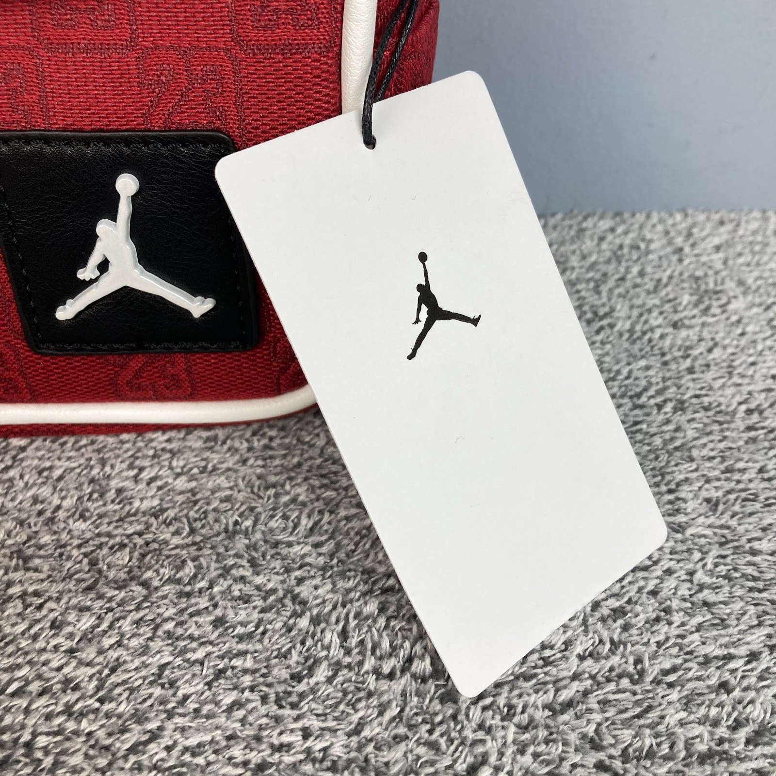 Nike Jordan Monogram Camera Bag Original 1.5L Varsity Red Black Allover Woven