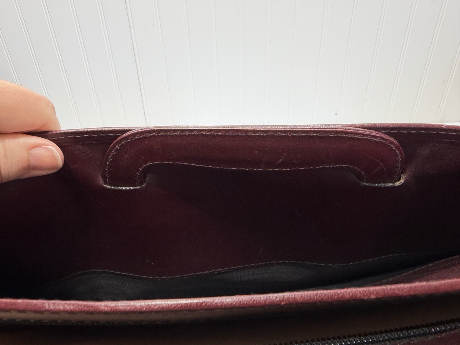 T Anthony Leather Briefcase Retractable Handles West Germany Embossed Initials