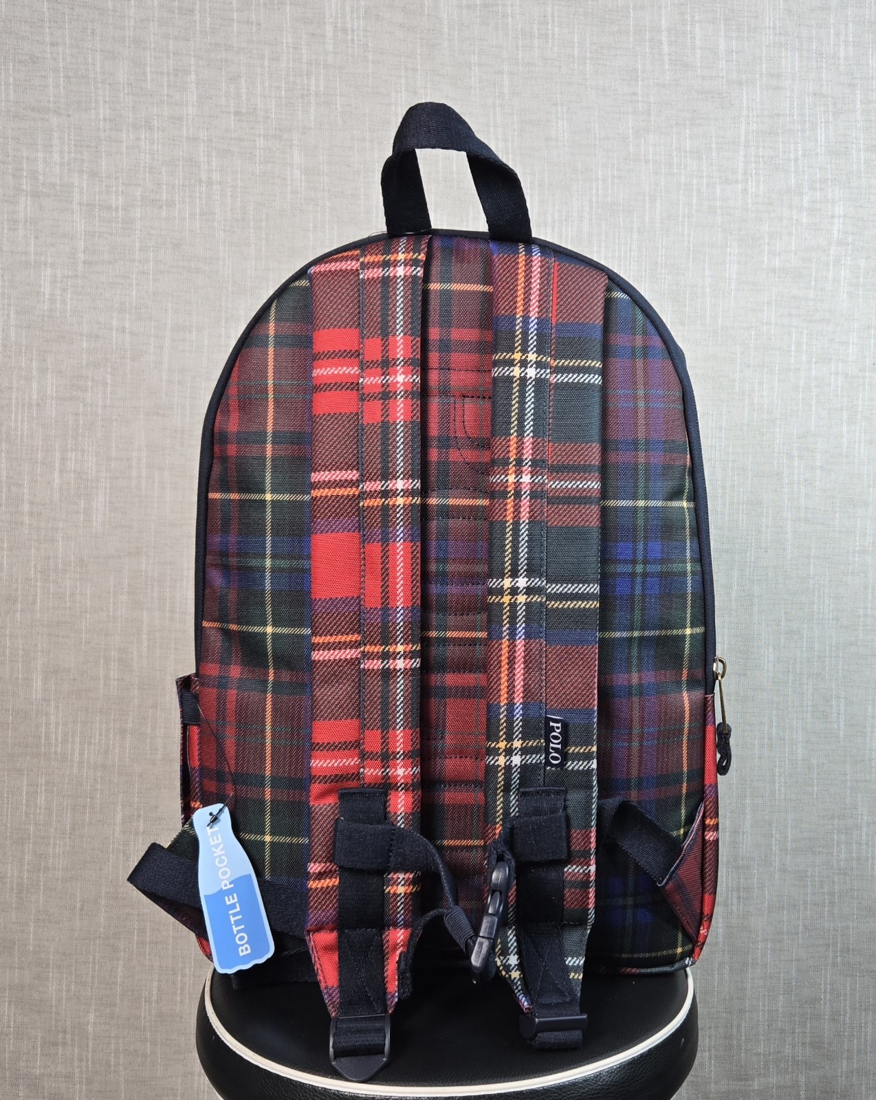POLO Ralph Lauren Polo Bear Backpack Stewart Plaid Red Blue Green Tartan