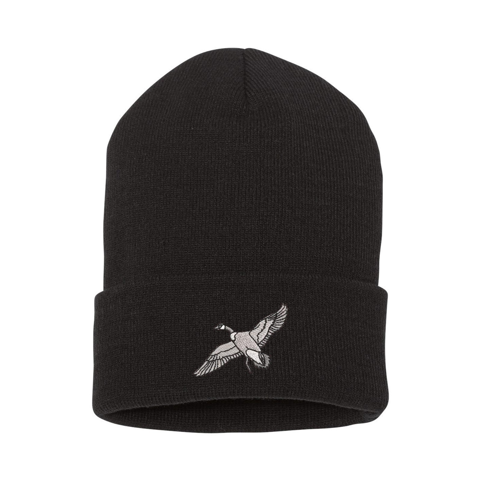 Canadian Goose embroidered beanie hat, custom embroidered winter beanie