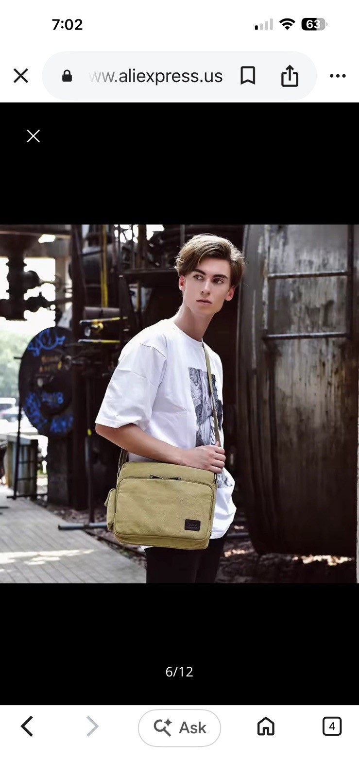 Canvas Natural Material Retro Messenger Tablet Travel Bag Manjianghong Men’s