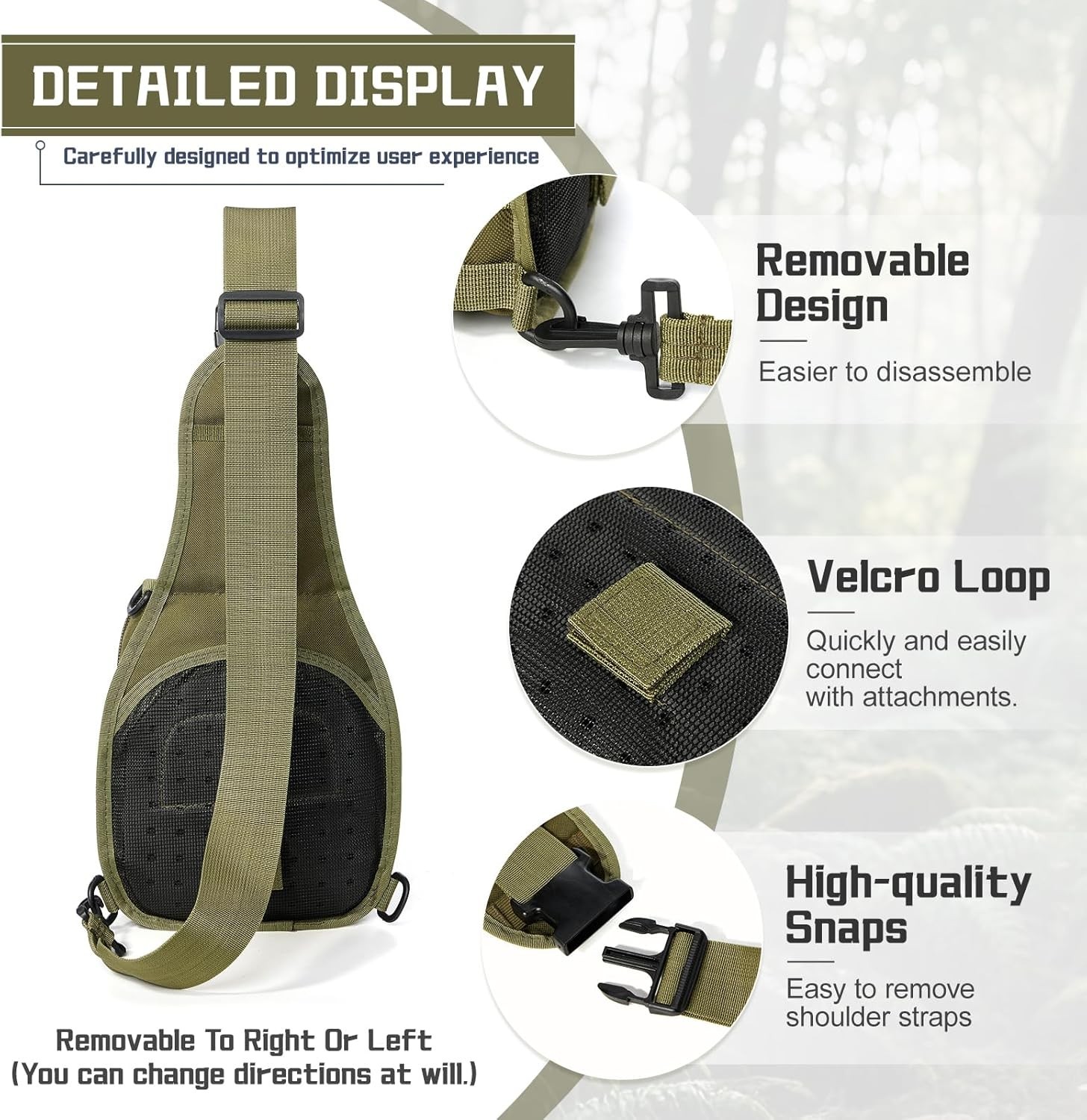 Mens Backpack Tactical Sling Shoulder Bag Molle Travel Chest Pack Outdoor Hiking