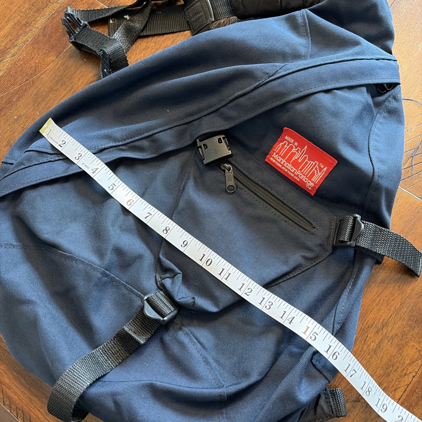 Rare Made In USA Manhattan Portage sling bag backpack Navy Blue Guc Vtg