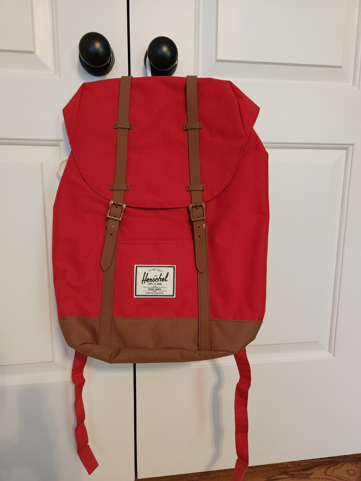 NWT Herschel Retreat Backpack Red/Saddle Brown 19.5L
