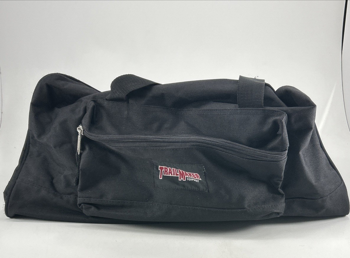 Trailmaker Equipment Duffle Bag Black 2 Zippered Sections Gym Bag 23″x12″x10.5″
