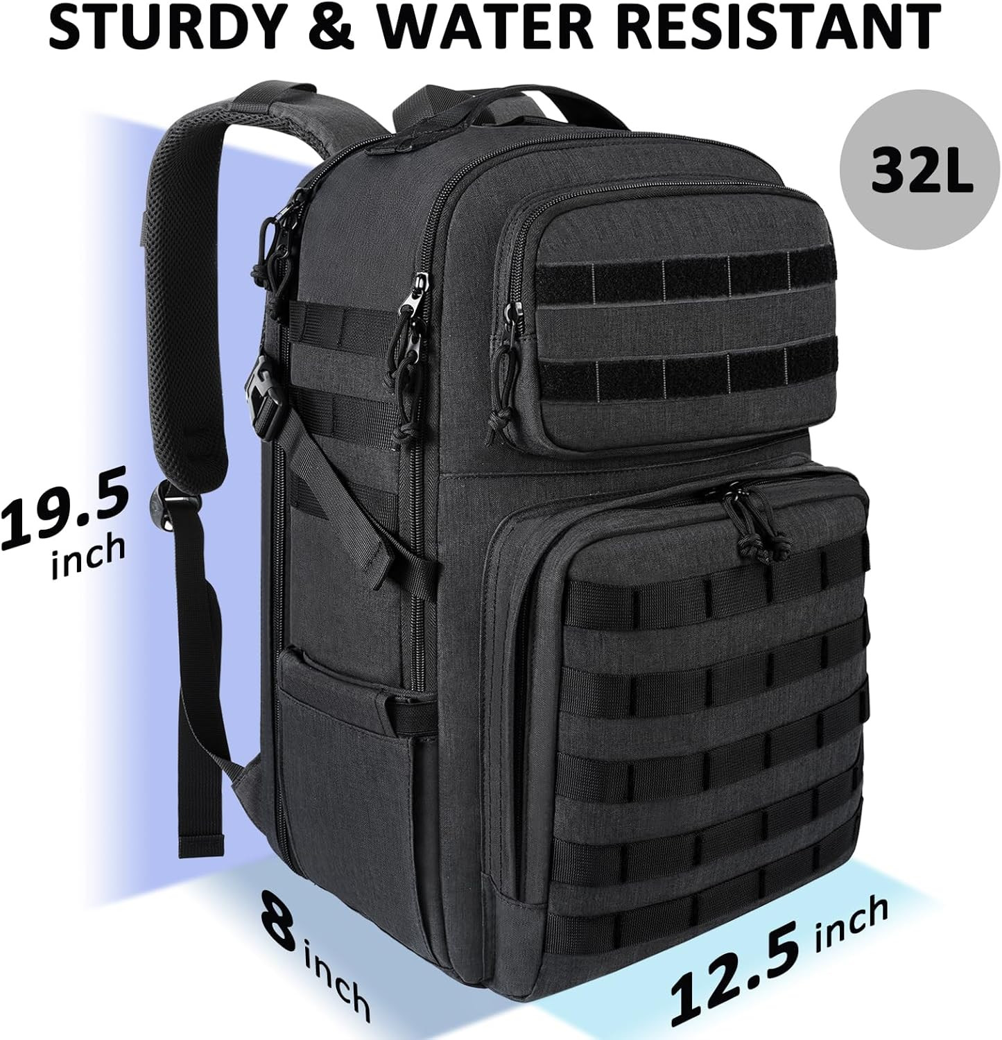17 Inch Laptop Backpack, Large TSA Tactical Backpack for Men | Military