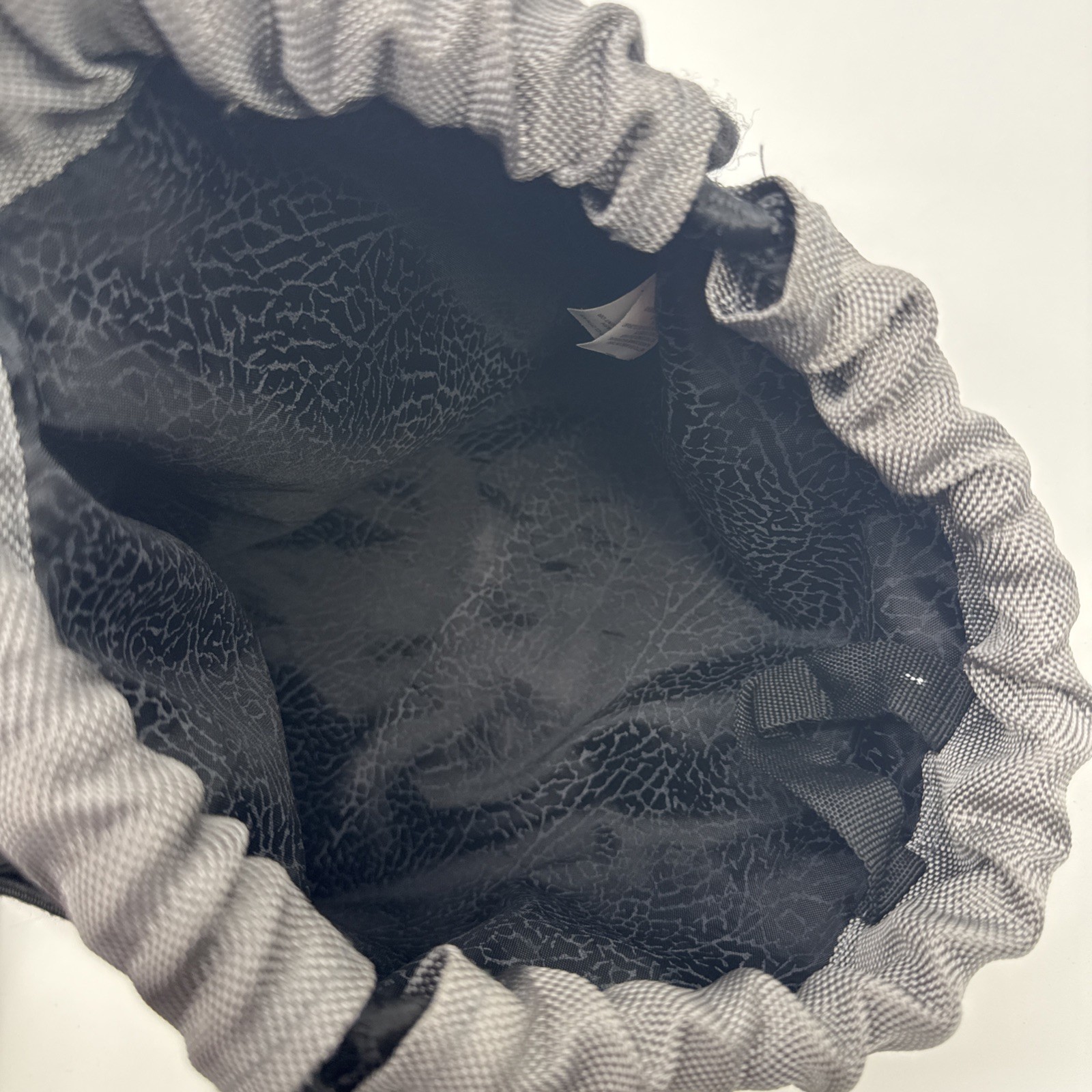 Nike Jordan Jumpman Drawstring Bag Pouch Gray Black Elephant Print Equipment Bag