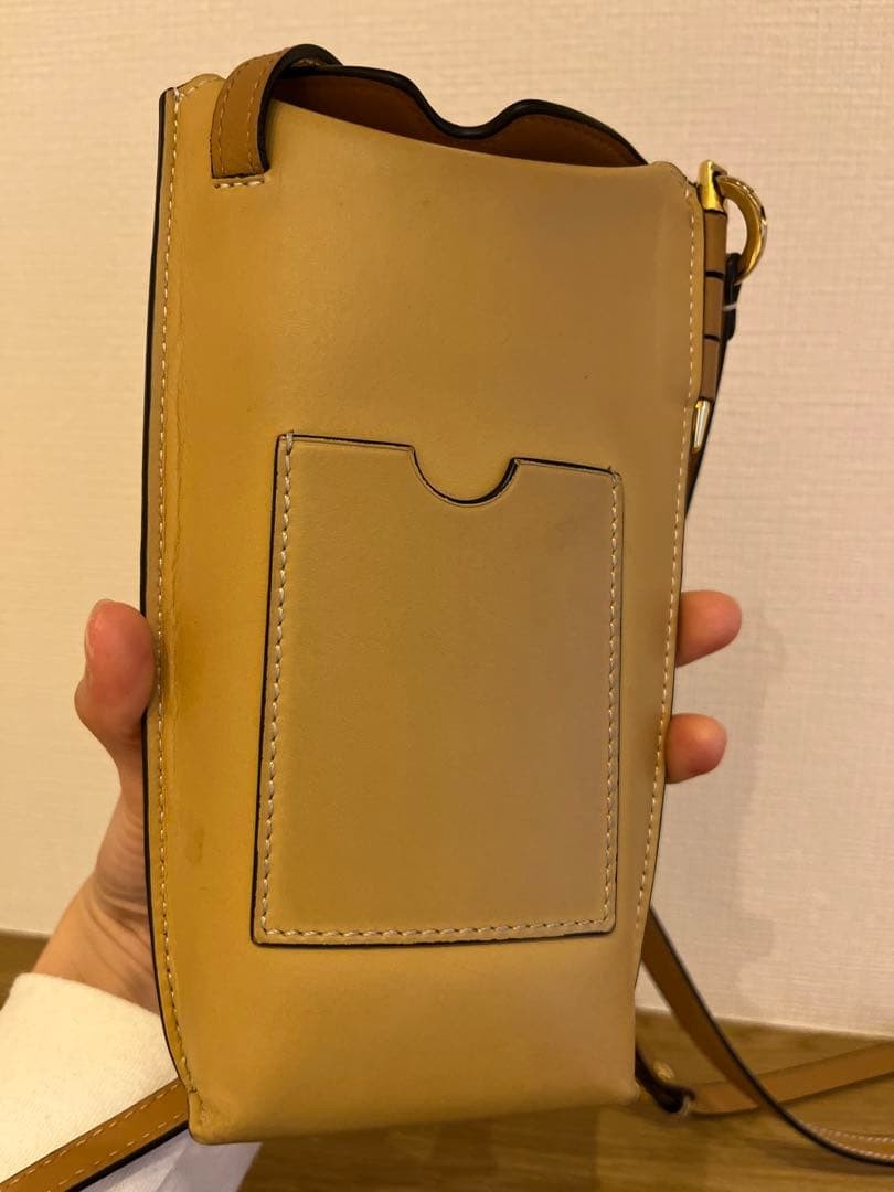 Loewe Gate Pocket Pochette Shoulder Bag Beige Ivory w/dustbag Card 8x18cm