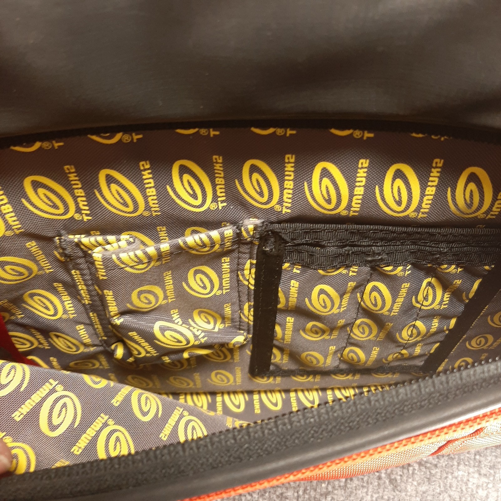 Timbuk2 Laptop Zip Briefcase Bag Orange Black Cordura Crossbody Tech Case 14×11