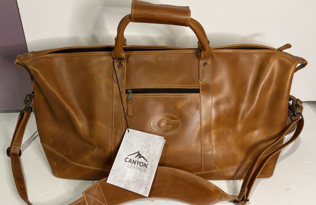 Canyon Outback Leather Duffel Bag Georgia BulldogShoulder Strap 22x12x11