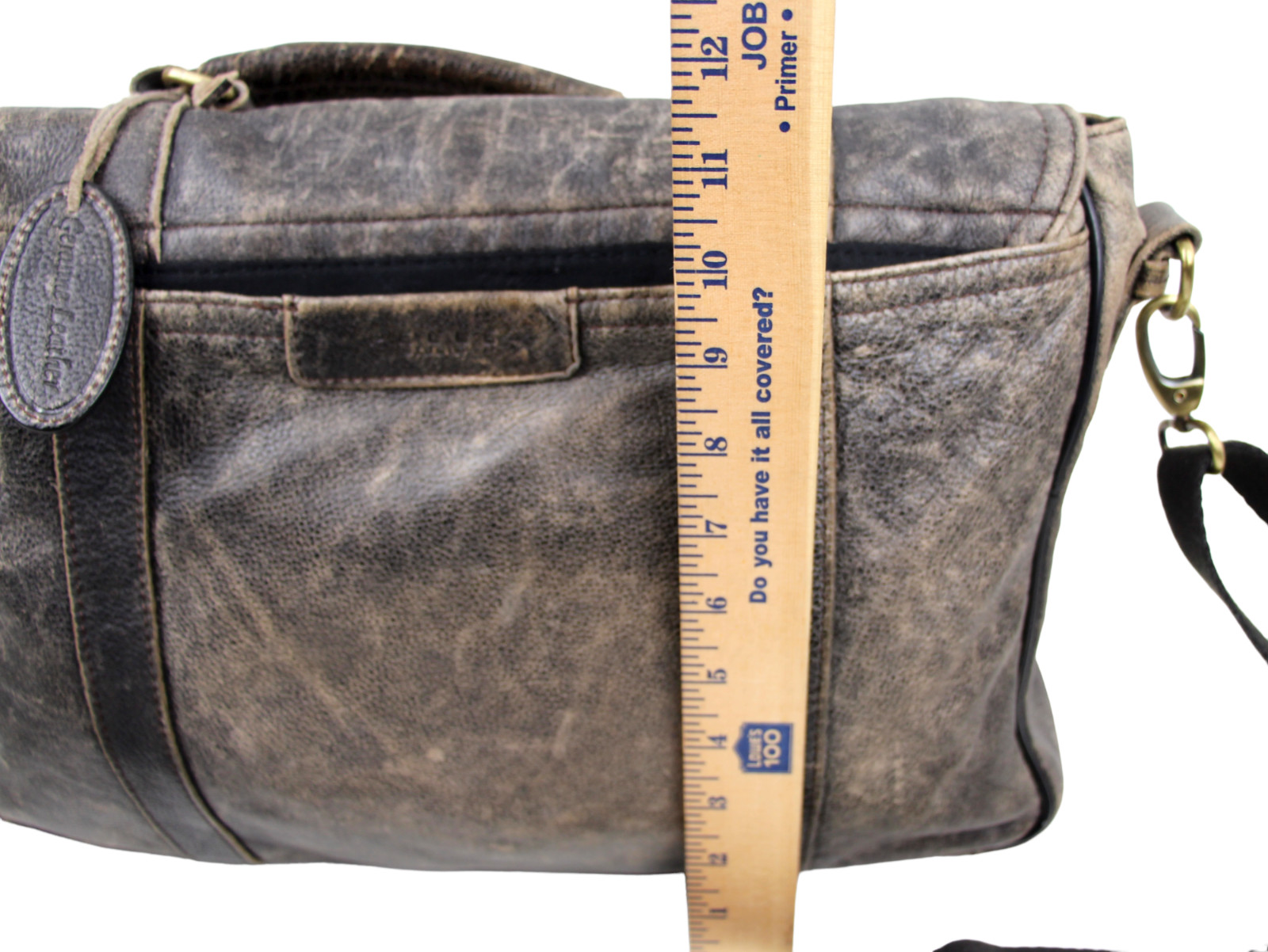 Black Rivet DISTRESSED BROWN LEATHER LAPTOP SHOULDER MESSENGER BAG BRIEFCASE