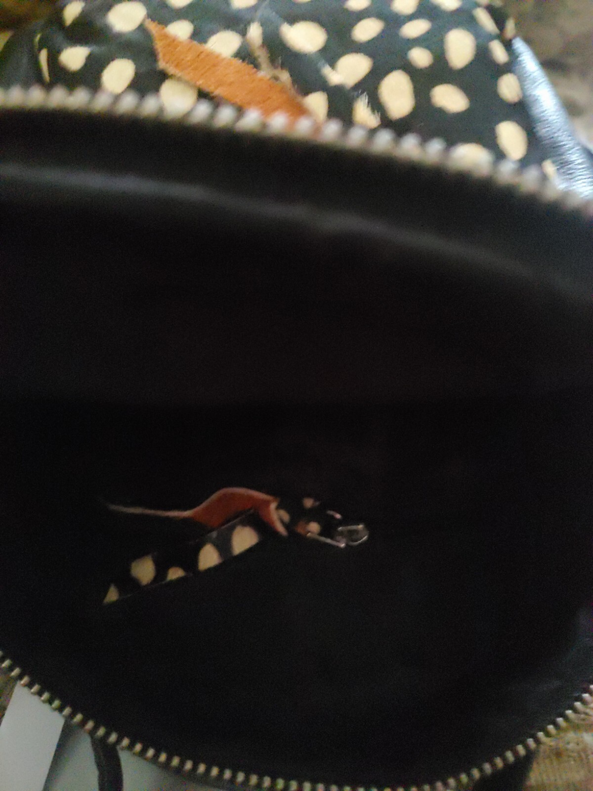 ROCAI Spain Leather Backpack Bag Purse Premium Collection Black and Fur NWT
