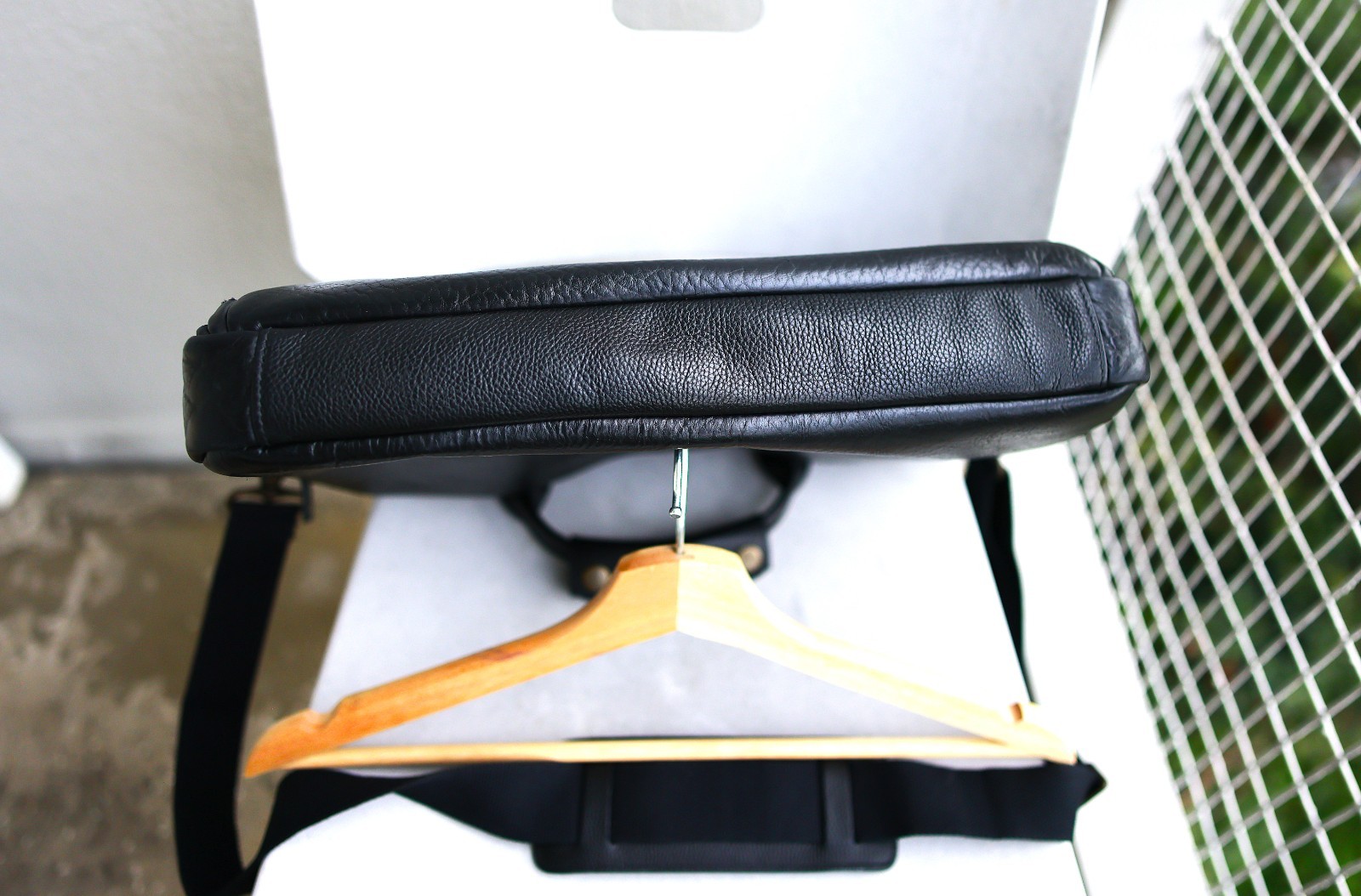 Trask Jackson Bison Leather Briefcase/Laptop Bag- Horween American Bison (Black)