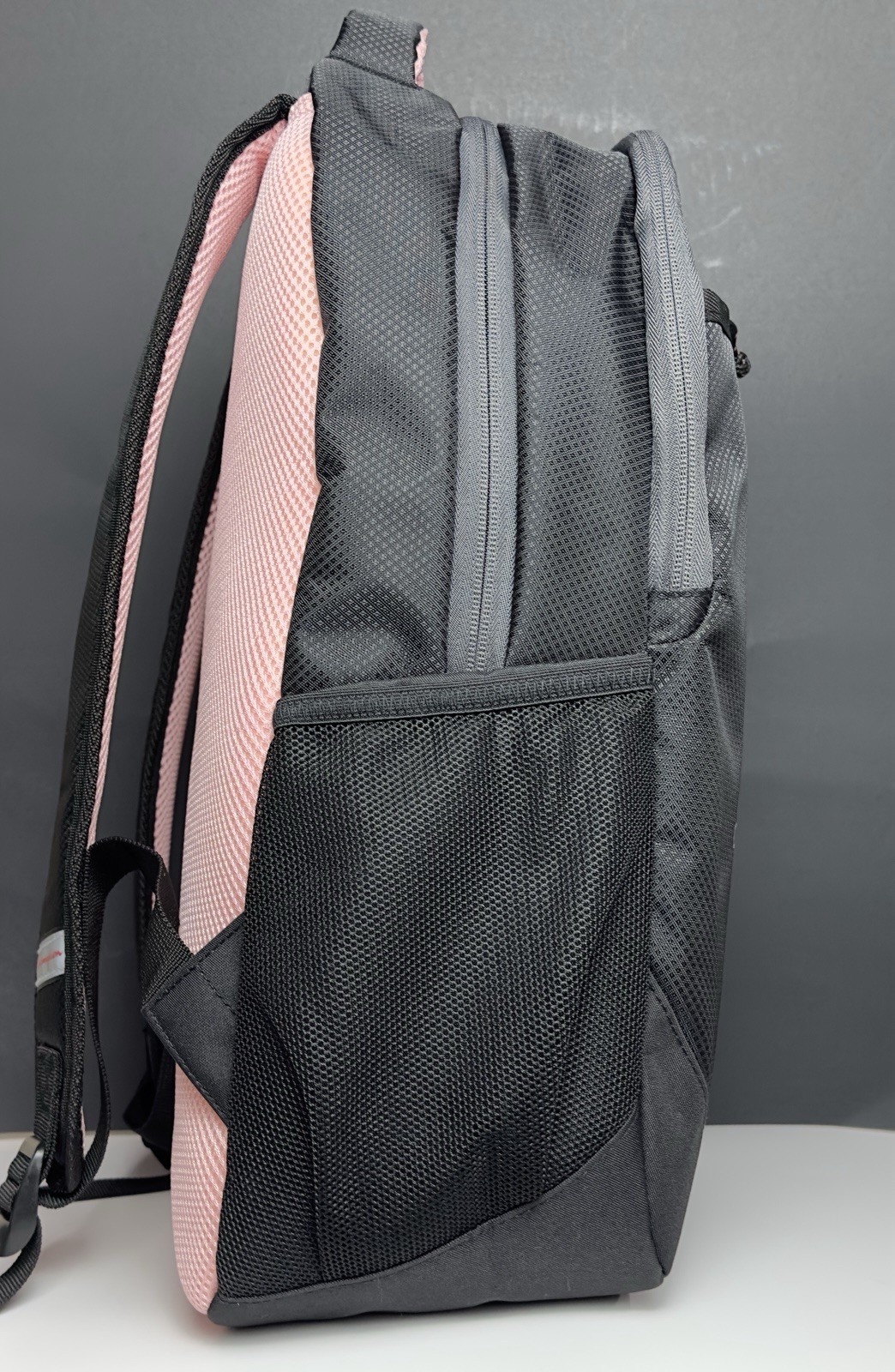 Champion Black Pink Zip Backpack Adjustable Strap Padded