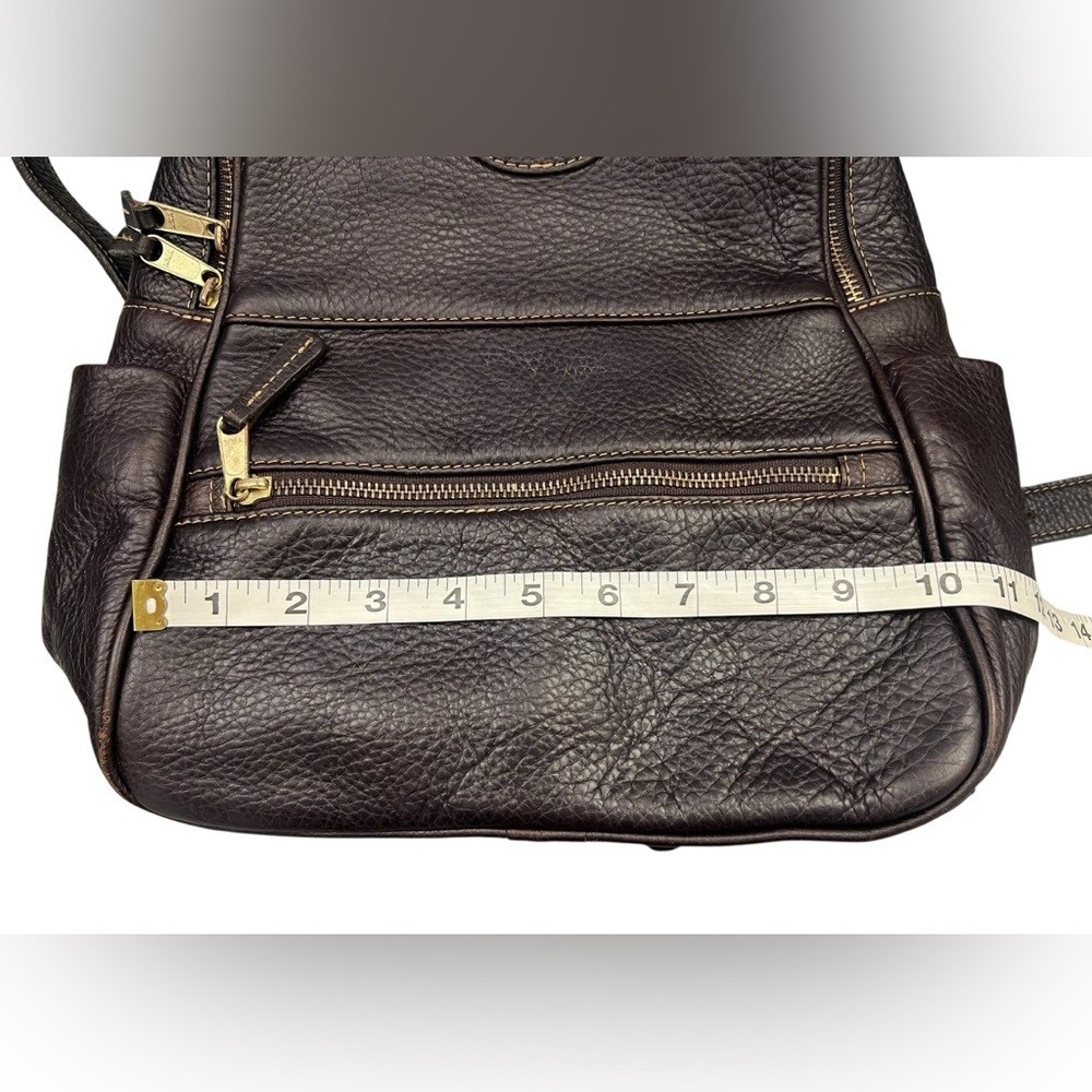 King Ranch Classic Dark Brown Leather 2 Compartments Adjustable Straps Backpack